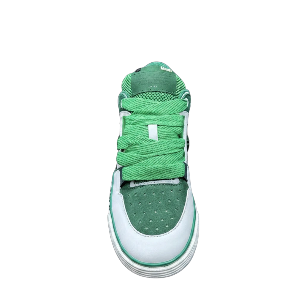 Zapatillas Dripbcnoficial AMIRI MA-1 en tonos verde y blanco con cordones anchos y diseño de malla y ante